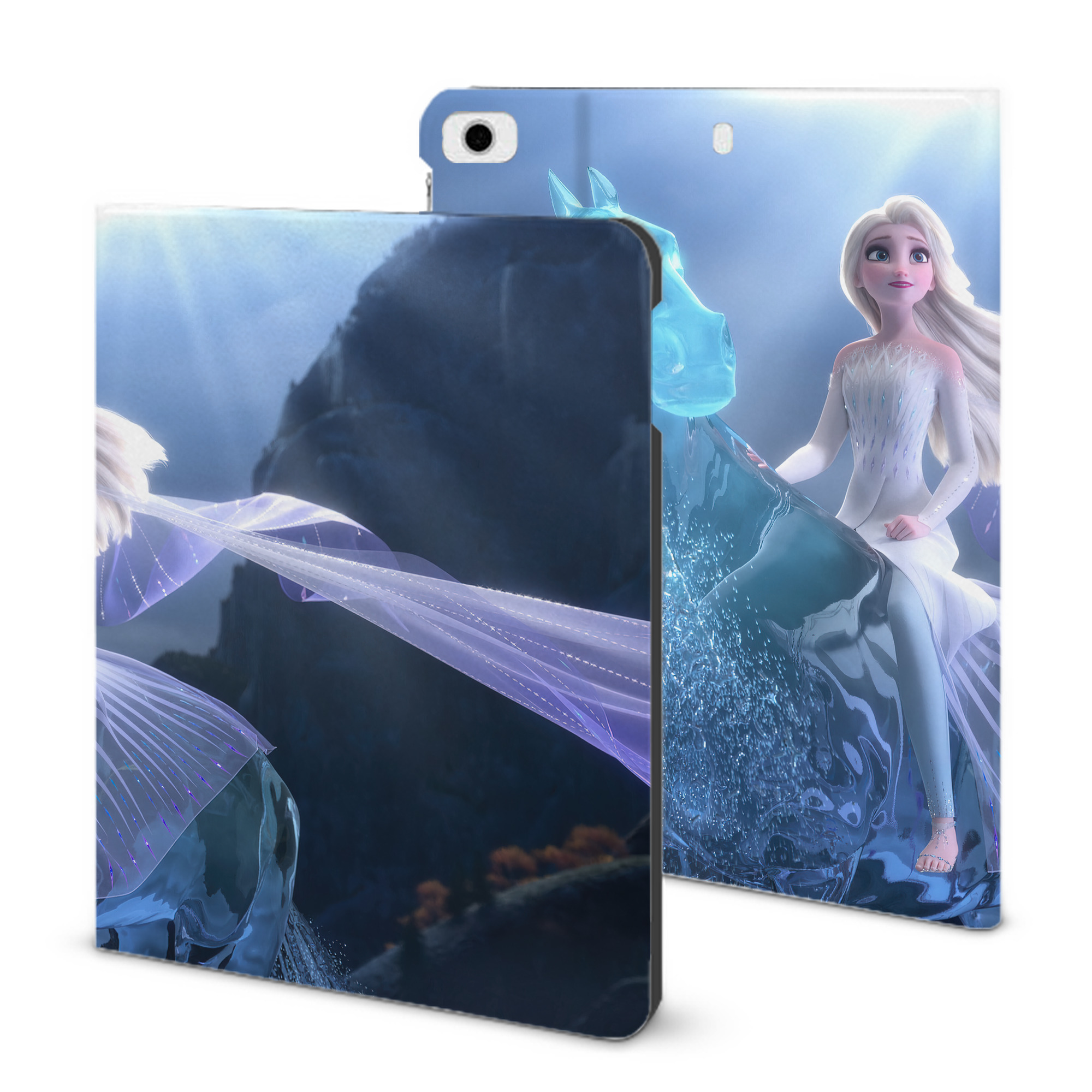 （画像用） アナと雪の女王 アンナ エルサ Frozen Anna Elsa IPad ケース ブック型 PUレザー TPU 耐衝撃 軽量 薄型 ペン収納なし 全面保護 IPad 各モデル対応